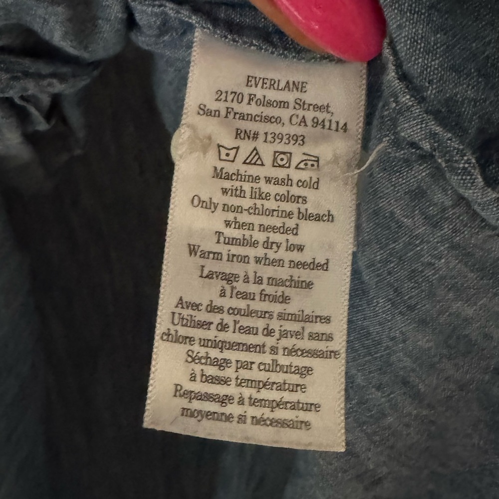 EUC Everlane Blue Denim Look Midi Shirt Dress Size Small - Picture 10 of 12